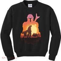 Mando Sunset Illustration Cool Graphic Kids Sweatshirt thumb 0