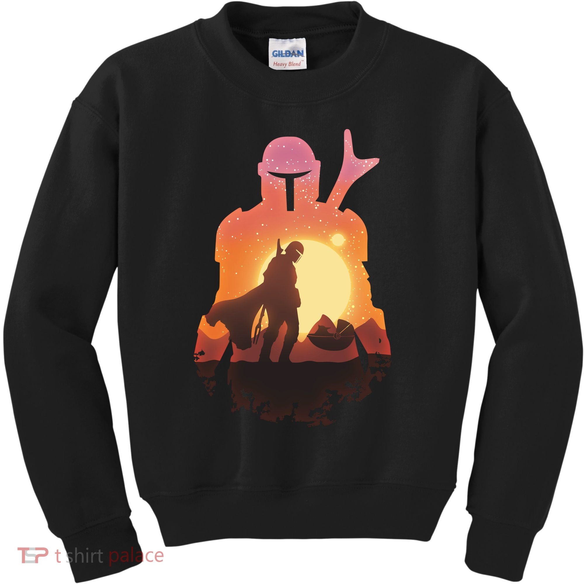 Mando Sunset Illustration Cool Graphic Kids Sweatshirt