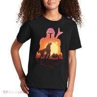 Mando Sunset Illustration Cool Graphic Kids T-Shirt thumb 2