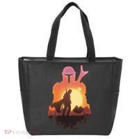 Mando Sunset Illustration Cool Graphic Tote Bag thumb 0