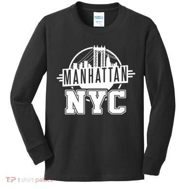 Manhattan NYC Kids Long Sleeve Shirt
