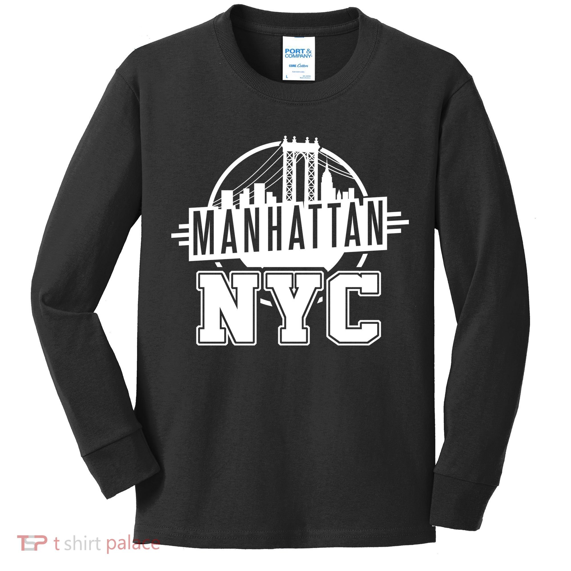 Manhattan NYC Kids Long Sleeve Shirt