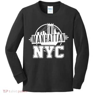 Manhattan NYC Kids Long Sleeve Shirt