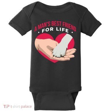 Man's Best Friend For Life Dog Baby Bodysuit