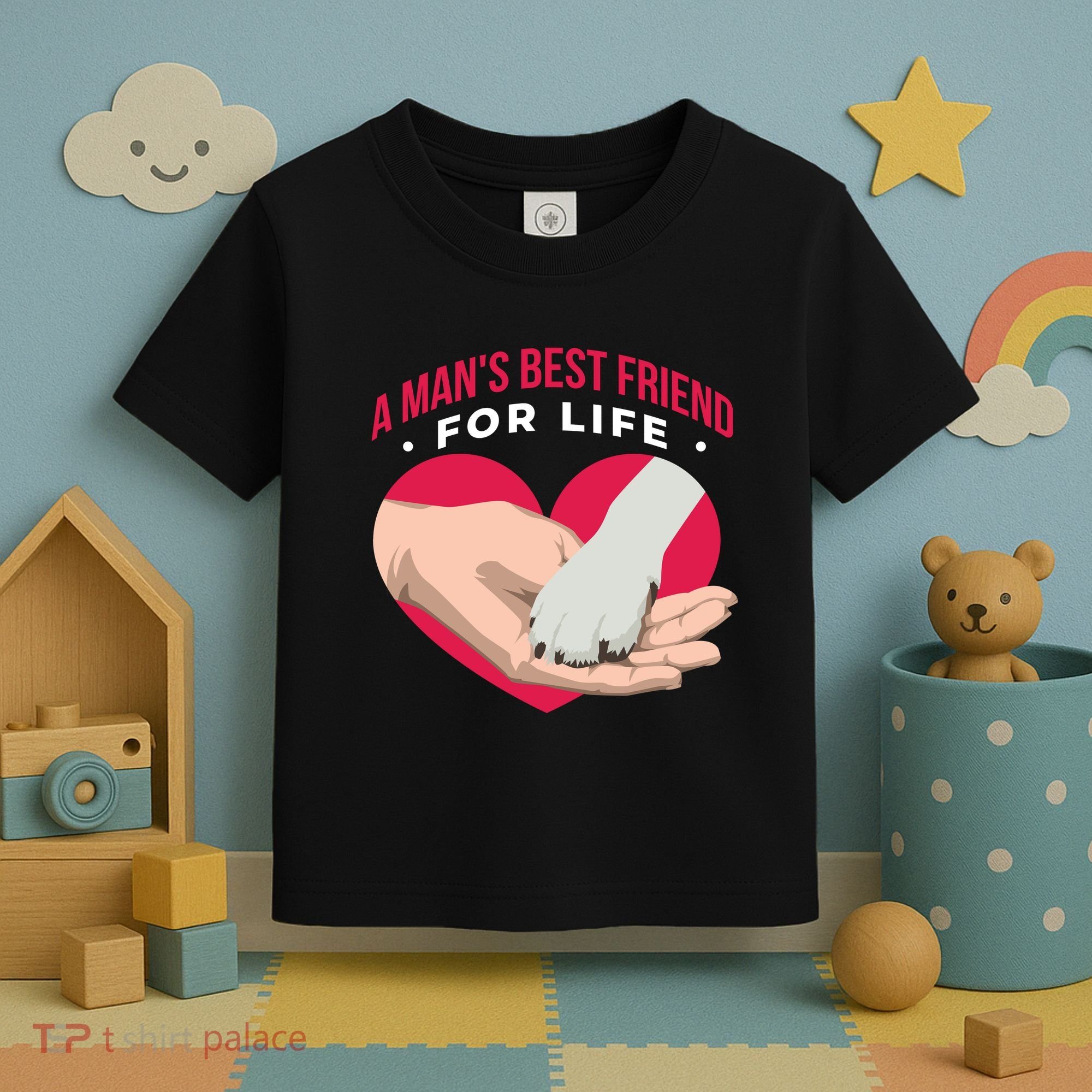 Man's Best Friend For Life Dog Toddler T-Shirt