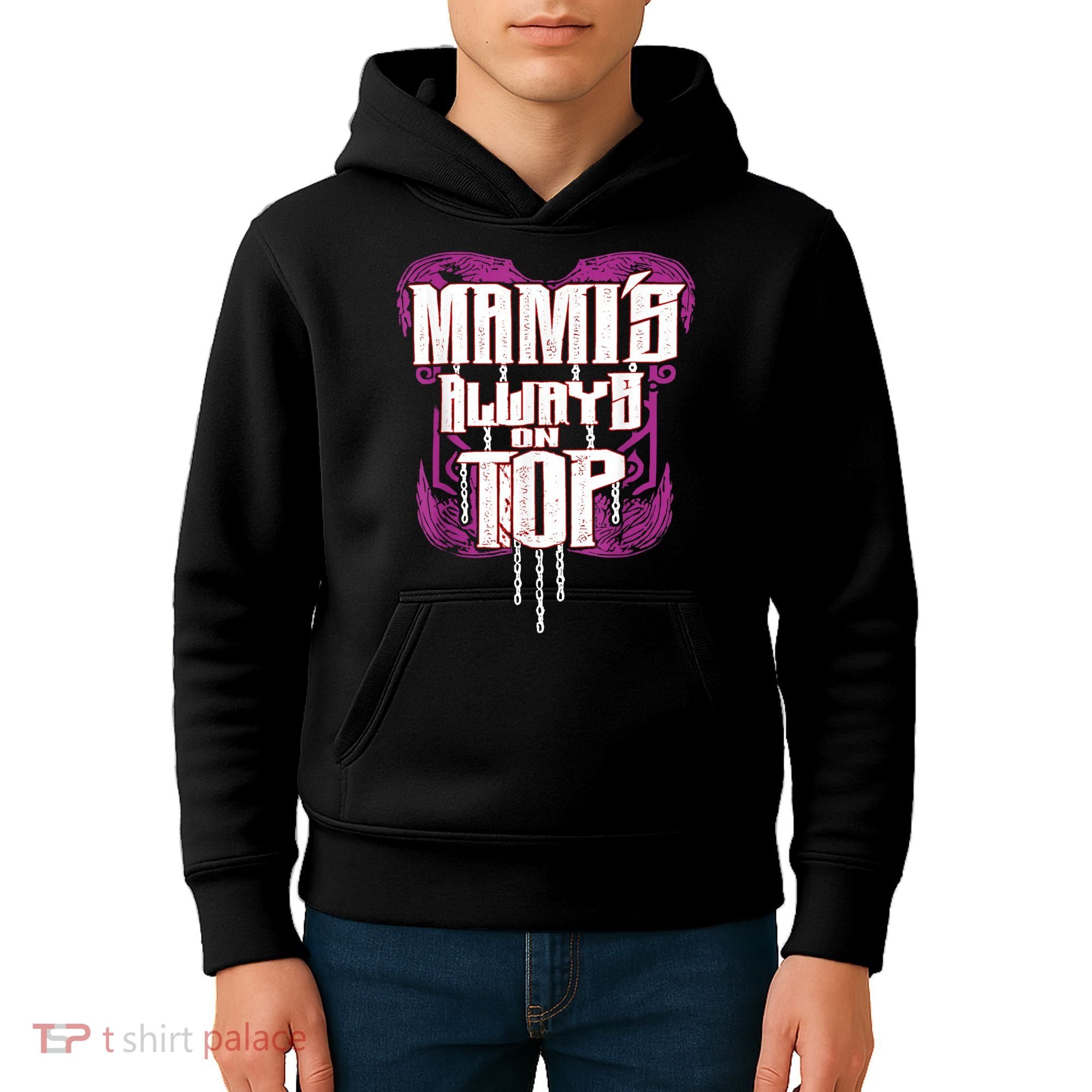 Mami’S Always On Top Funny Mom Kids Hoodie