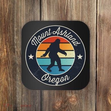 Mount Ashland Oregon Or Sasquatch Souvenir Graphic Coaster