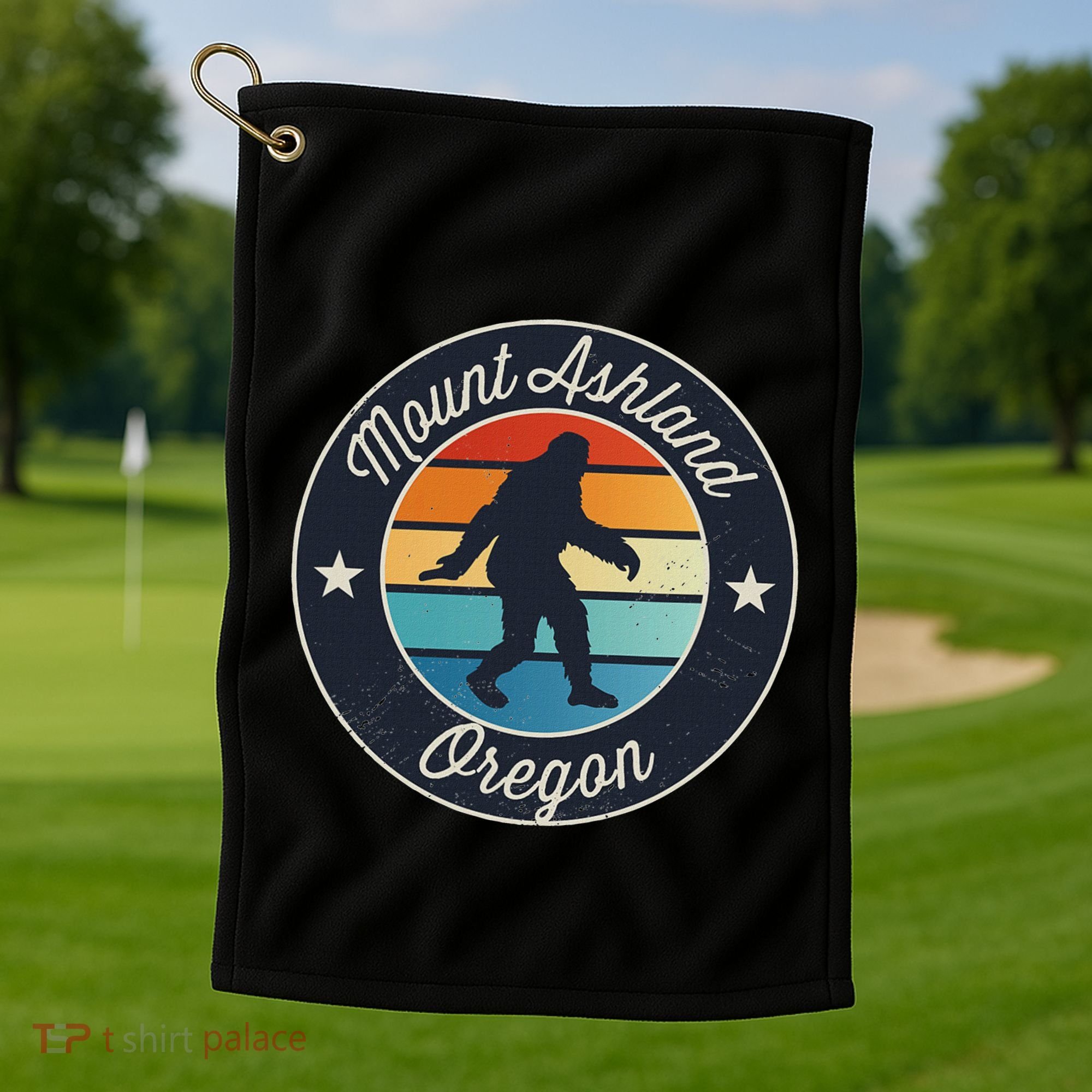 Mount Ashland Oregon Or Sasquatch Souvenir Graphic Golf Towel