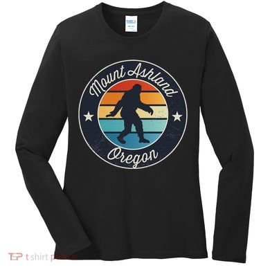 Mount Ashland Oregon Or Sasquatch Souvenir Graphic Women's Long Sleeve Shirt