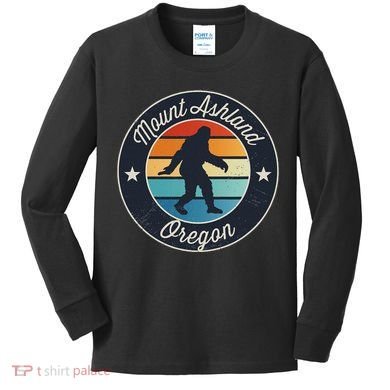 Mount Ashland Oregon Or Sasquatch Souvenir Graphic Kids Long Sleeve Shirt
