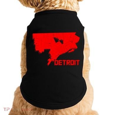 Map Of Detroit City Doggie Tank