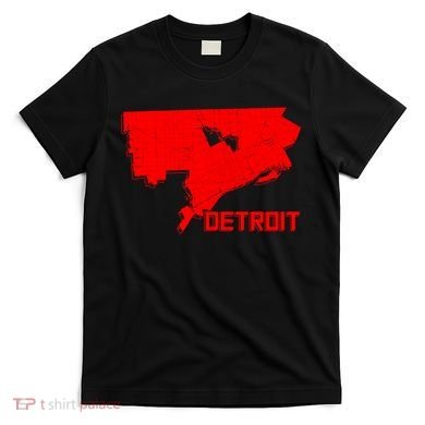 Map Of Detroit City T-Shirt