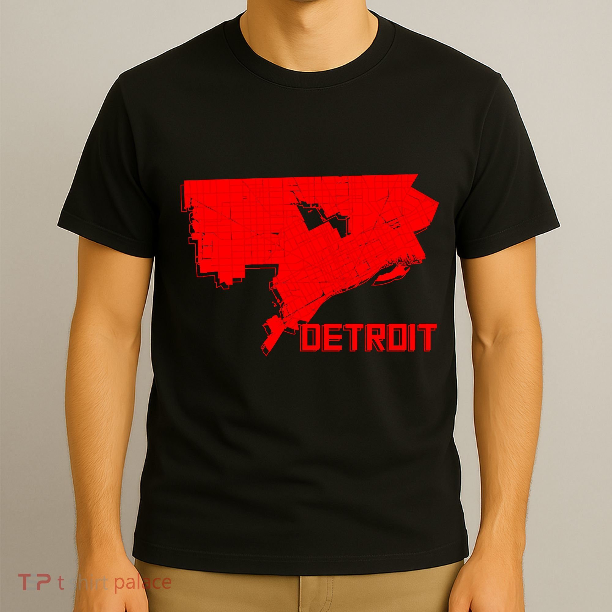 Map Of Detroit City T-Shirt