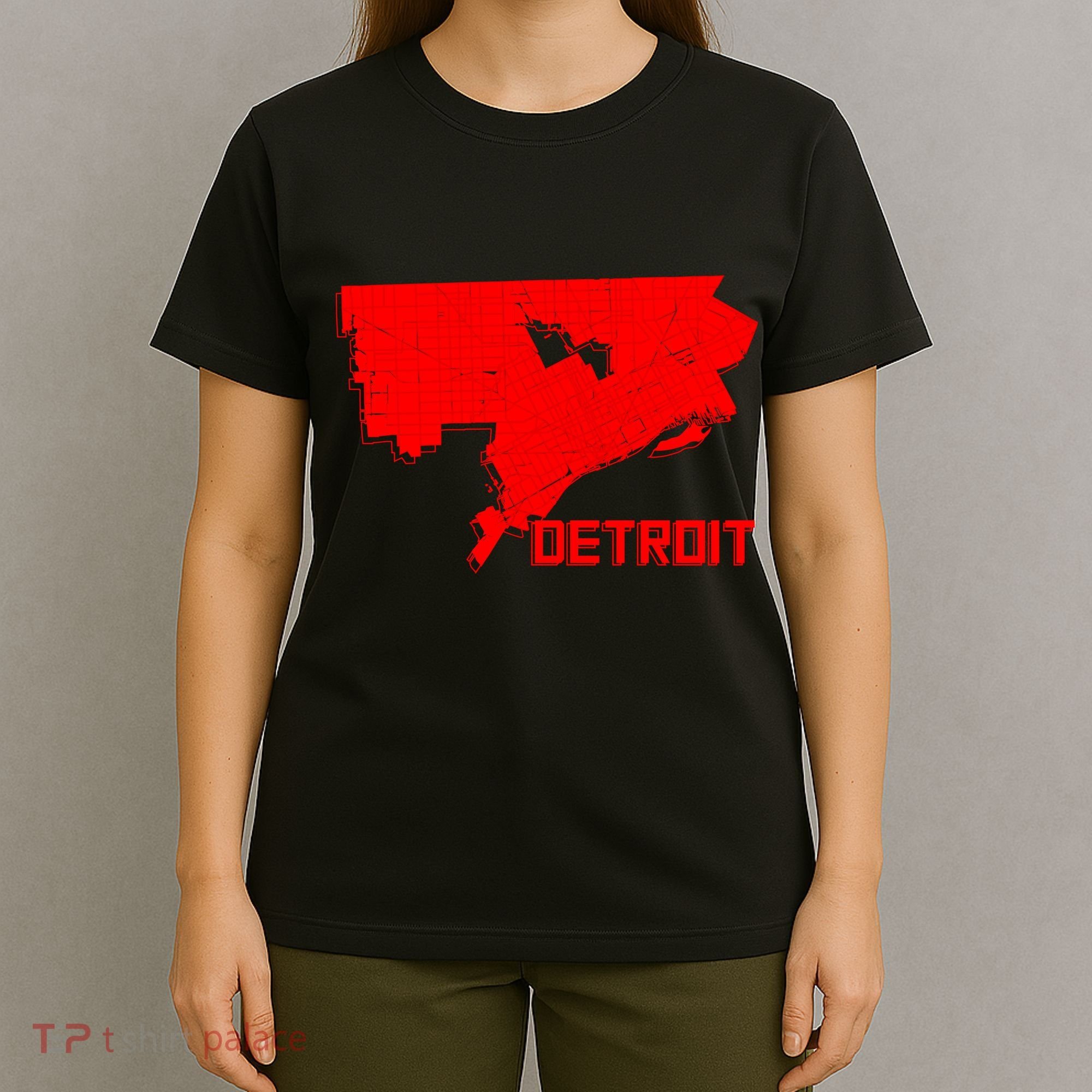 Map Of Detroit City T-Shirt