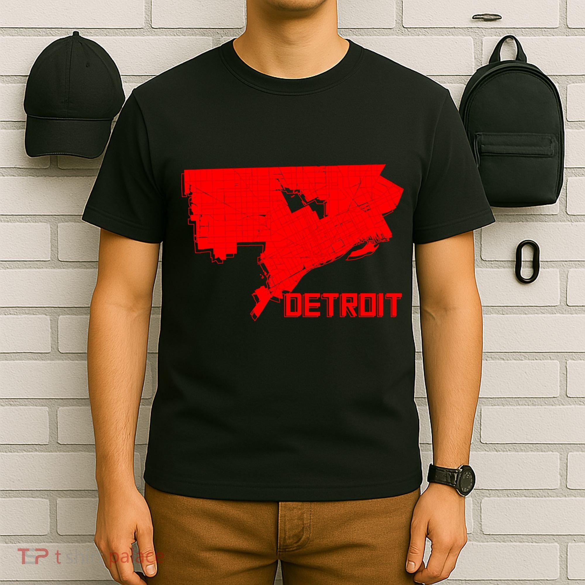 Map Of Detroit City T-Shirt