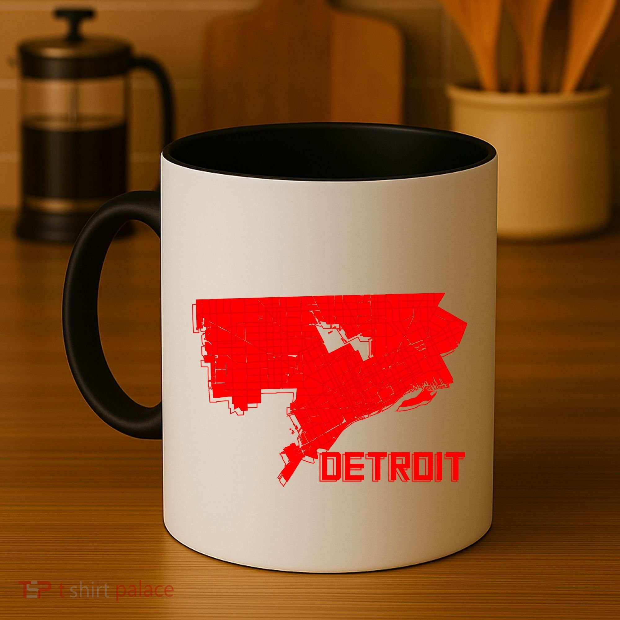 Map Of Detroit City Coffee Mug