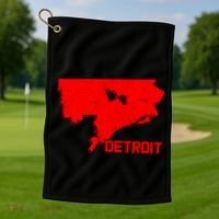 Map Of Detroit City Golf Towel thumb 1