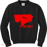 Map Of Detroit City Kids Sweatshirt thumb 0