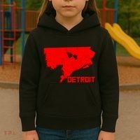 Map Of Detroit City Kids Hoodie thumb 3