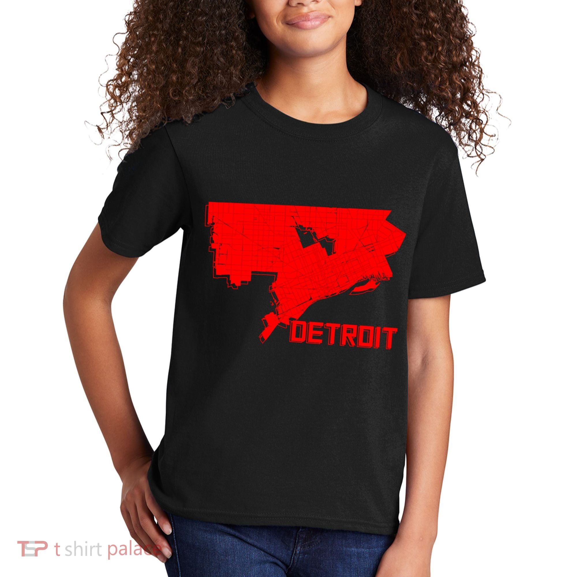 Map Of Detroit City Kids T-Shirt