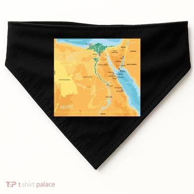 Map of Egypt USA-Made Doggie Bandana