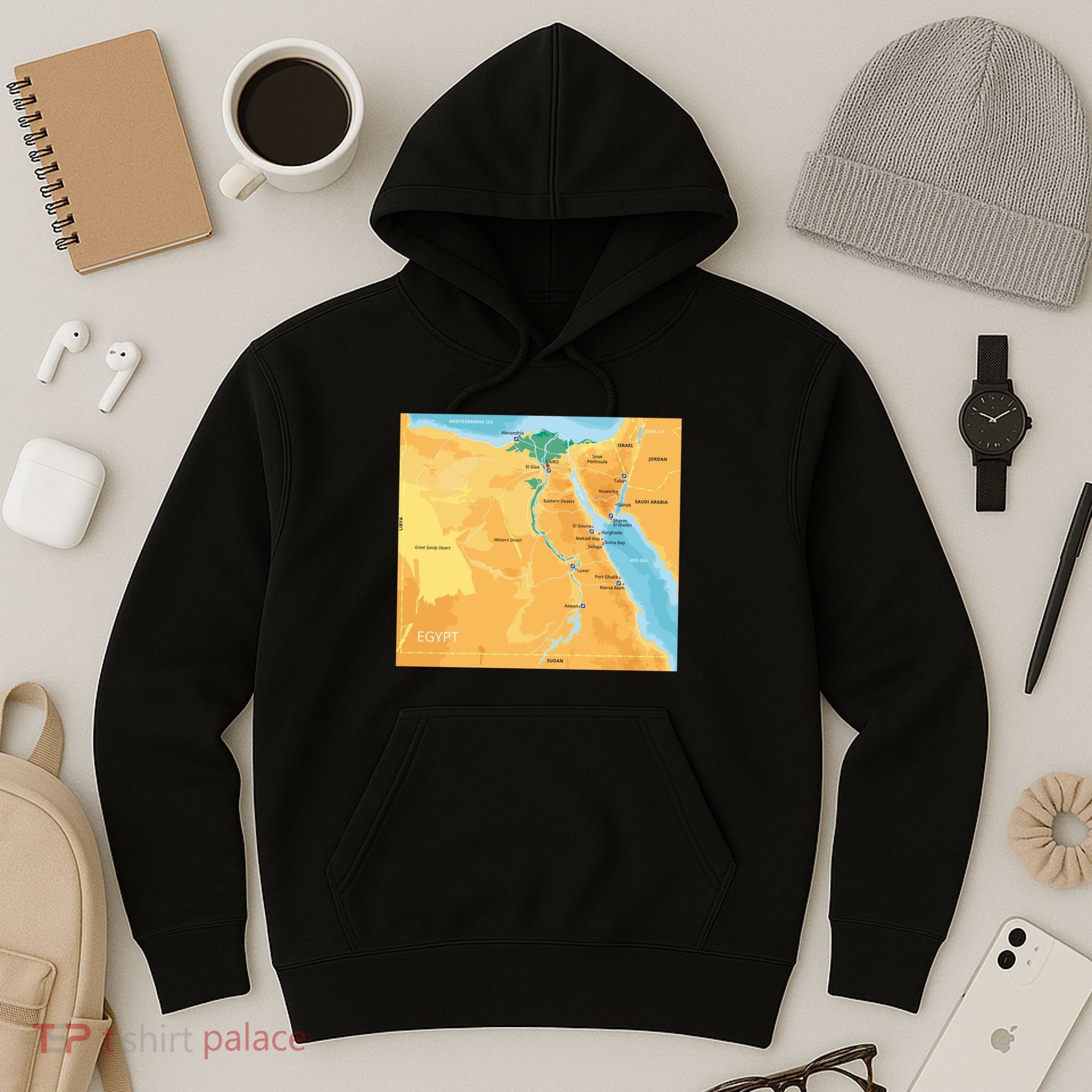 Map of Egypt Hoodie