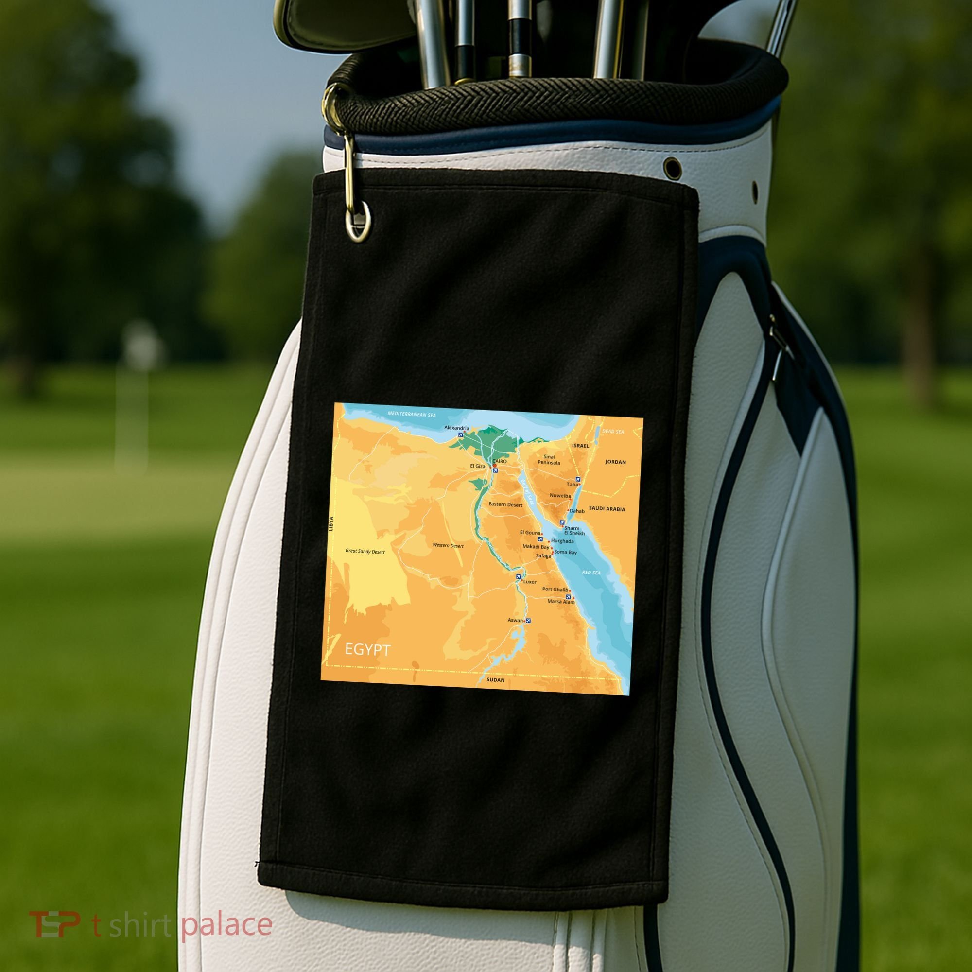 Map of Egypt Golf Towel