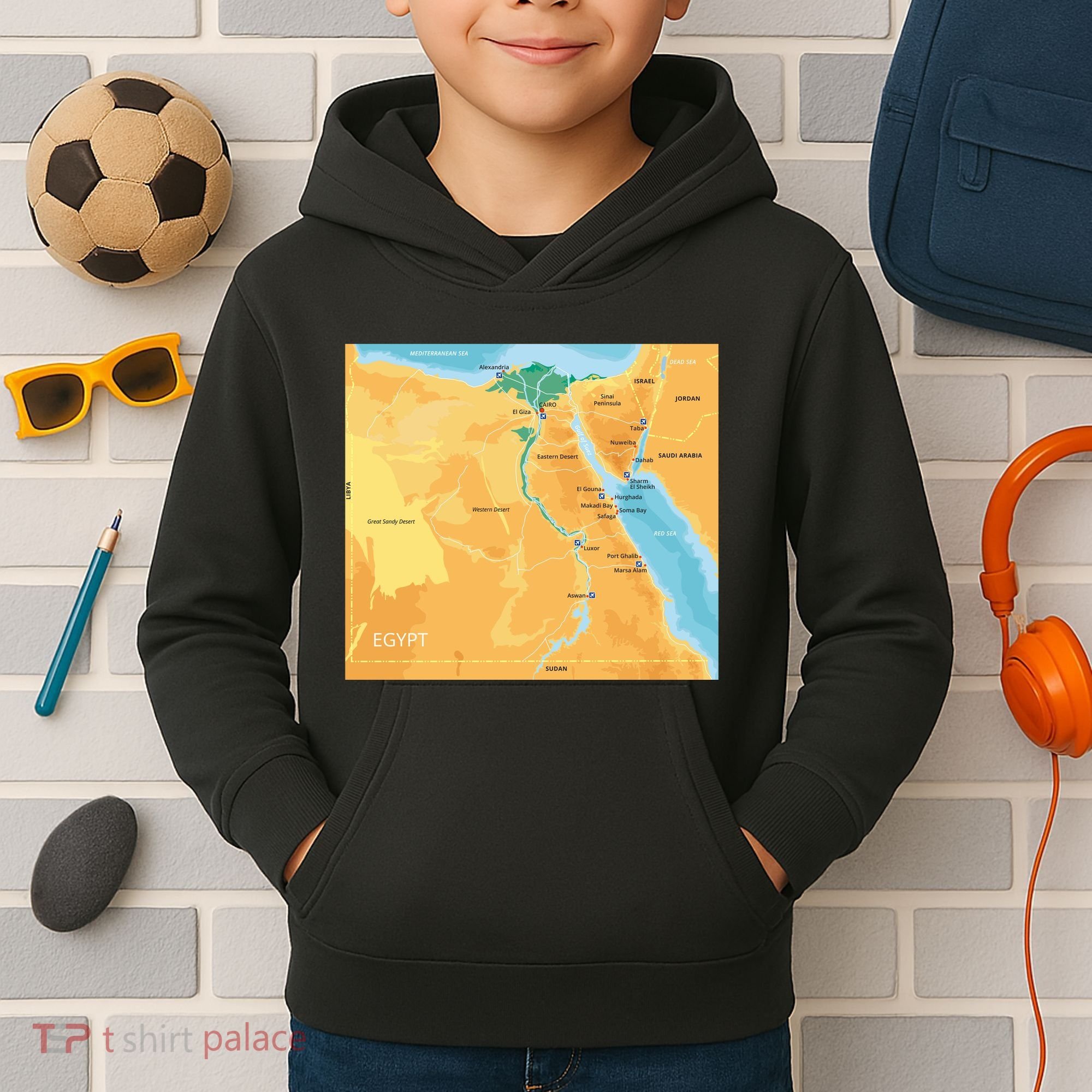 Map of Egypt Kids Hoodie