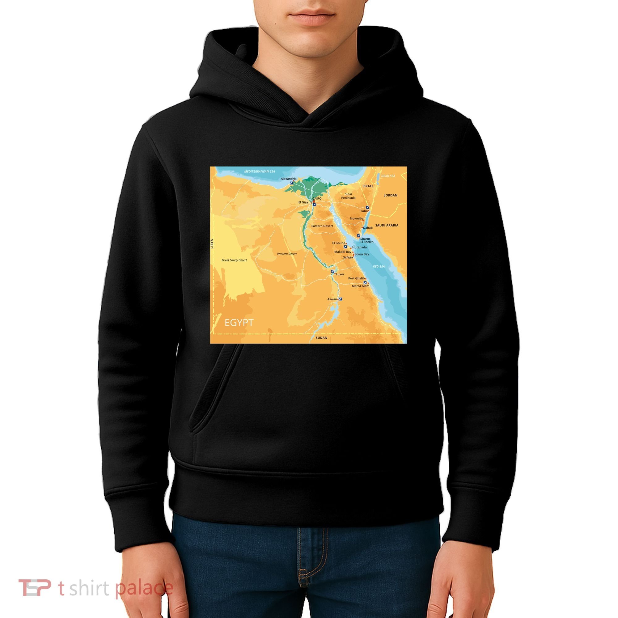 Map of Egypt Kids Hoodie