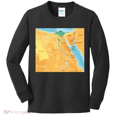 Map of Egypt Kids Long Sleeve Shirt