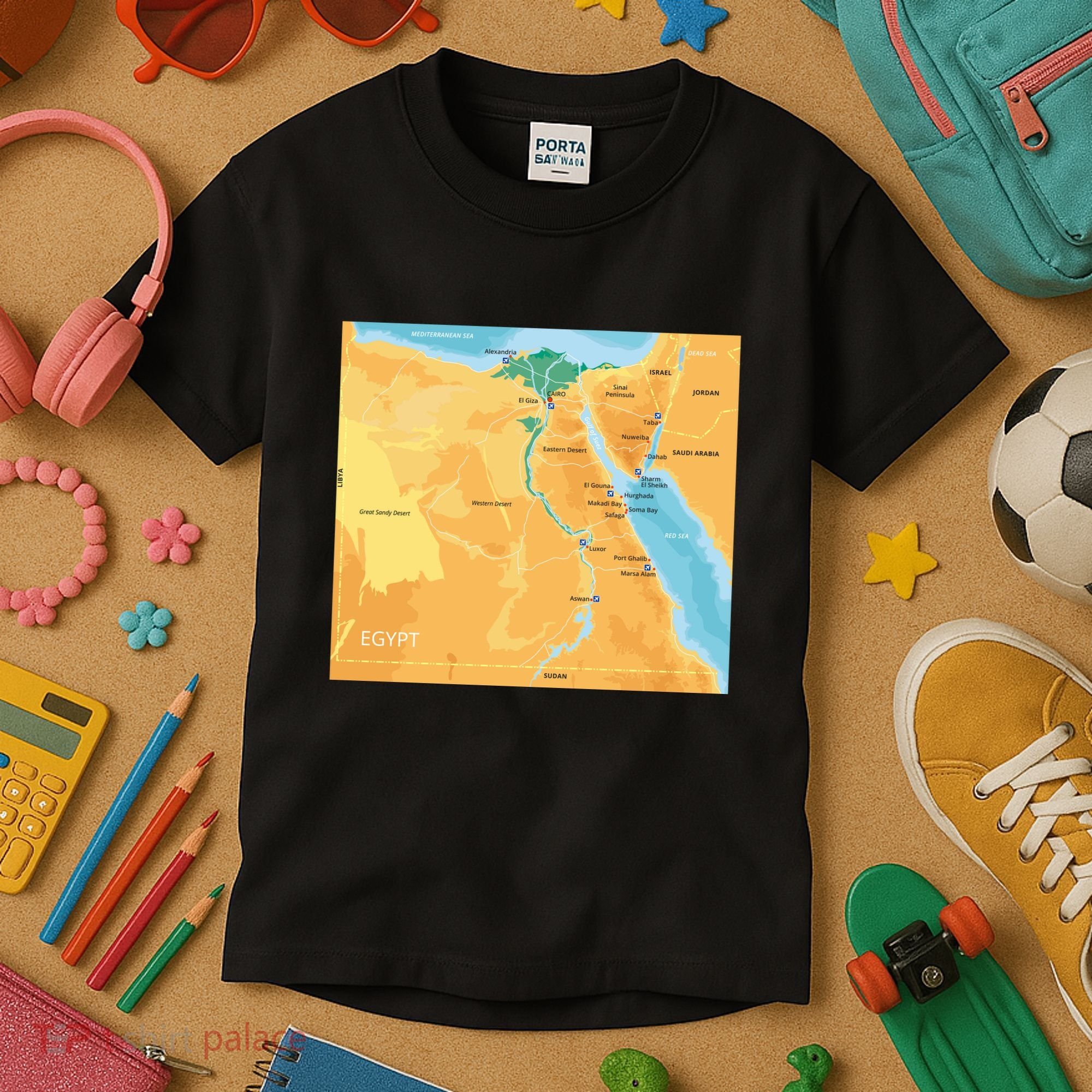 Map of Egypt Kids T-Shirt