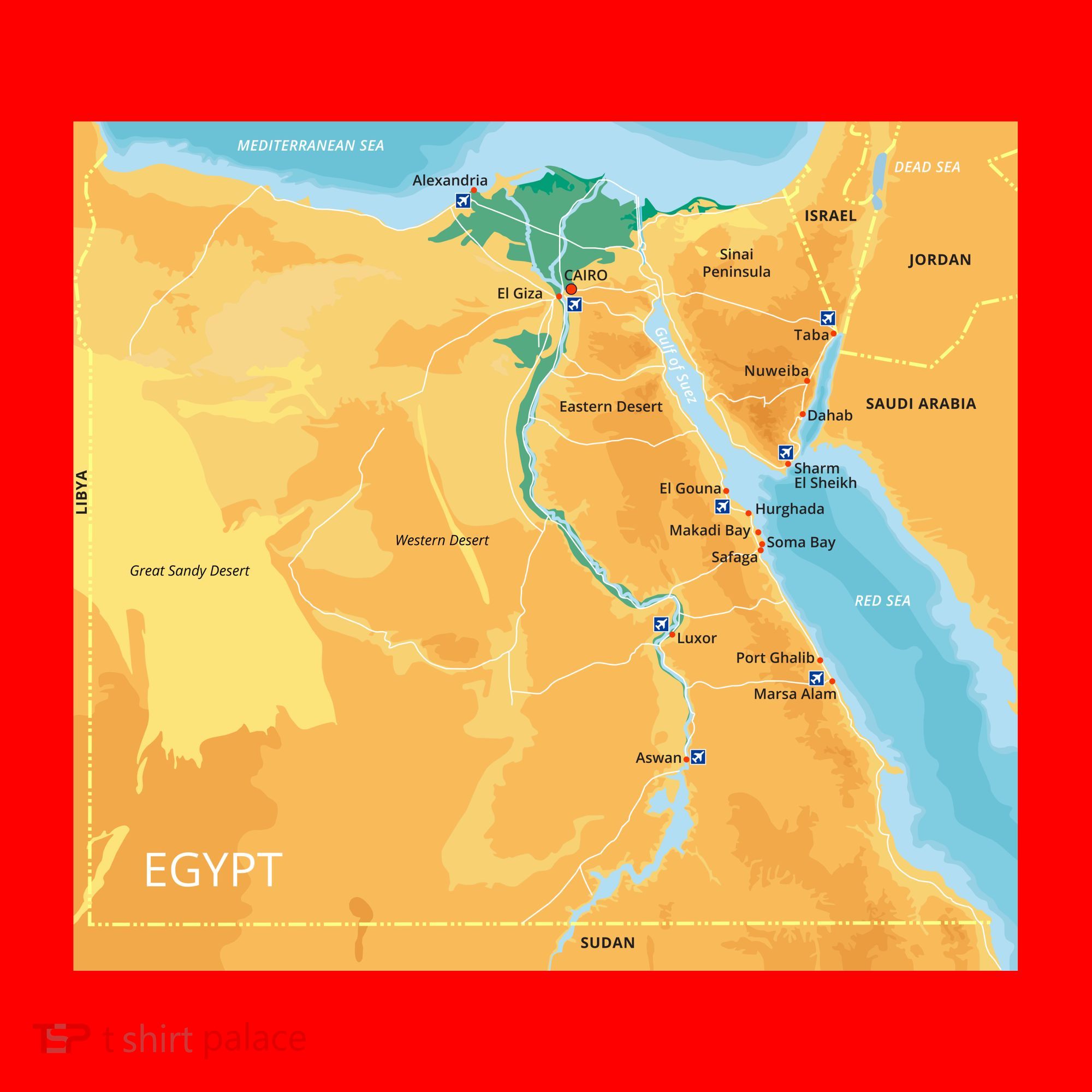 Map of Egypt Santa Hat