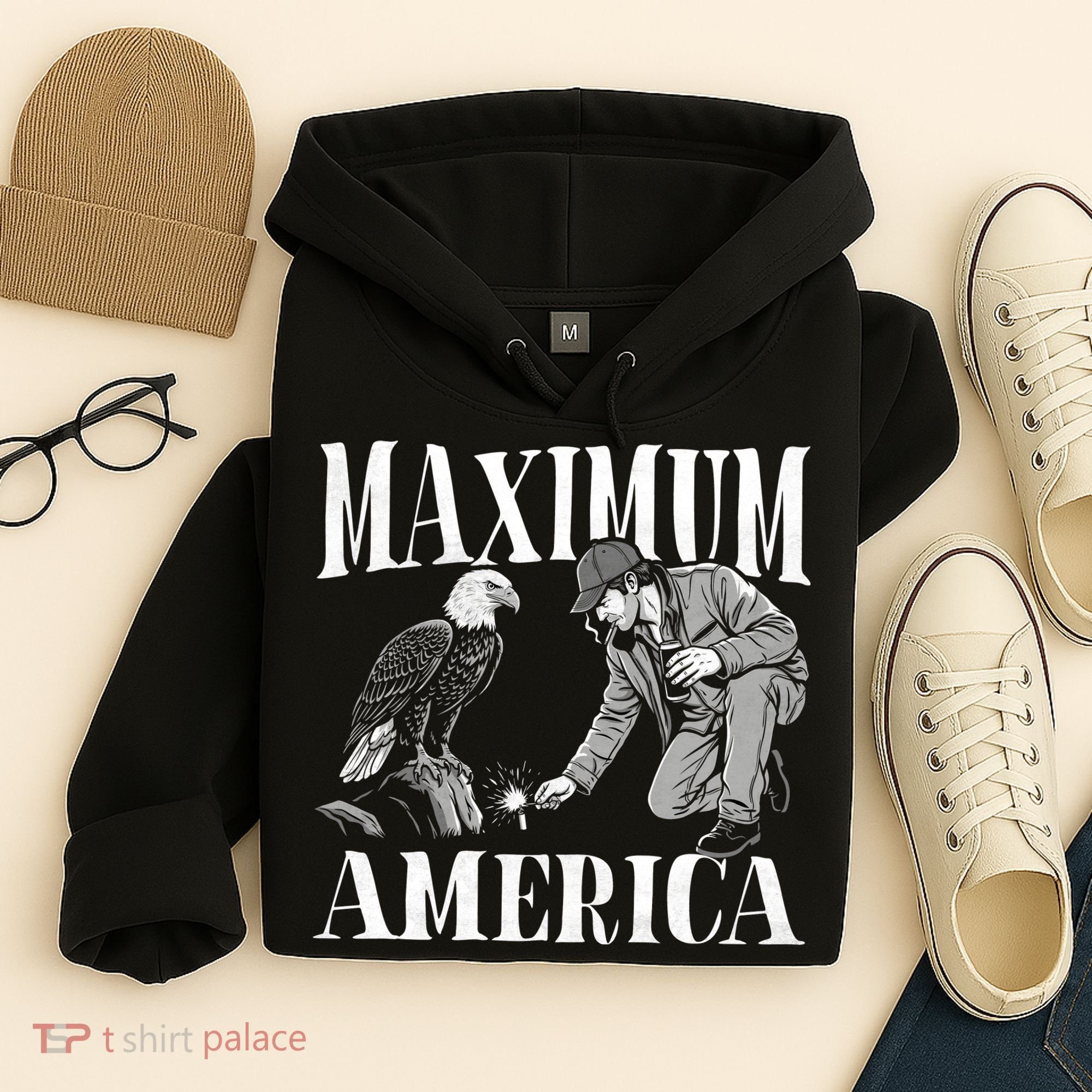 Maximum America Patriotic Bald Eagle Hoodie