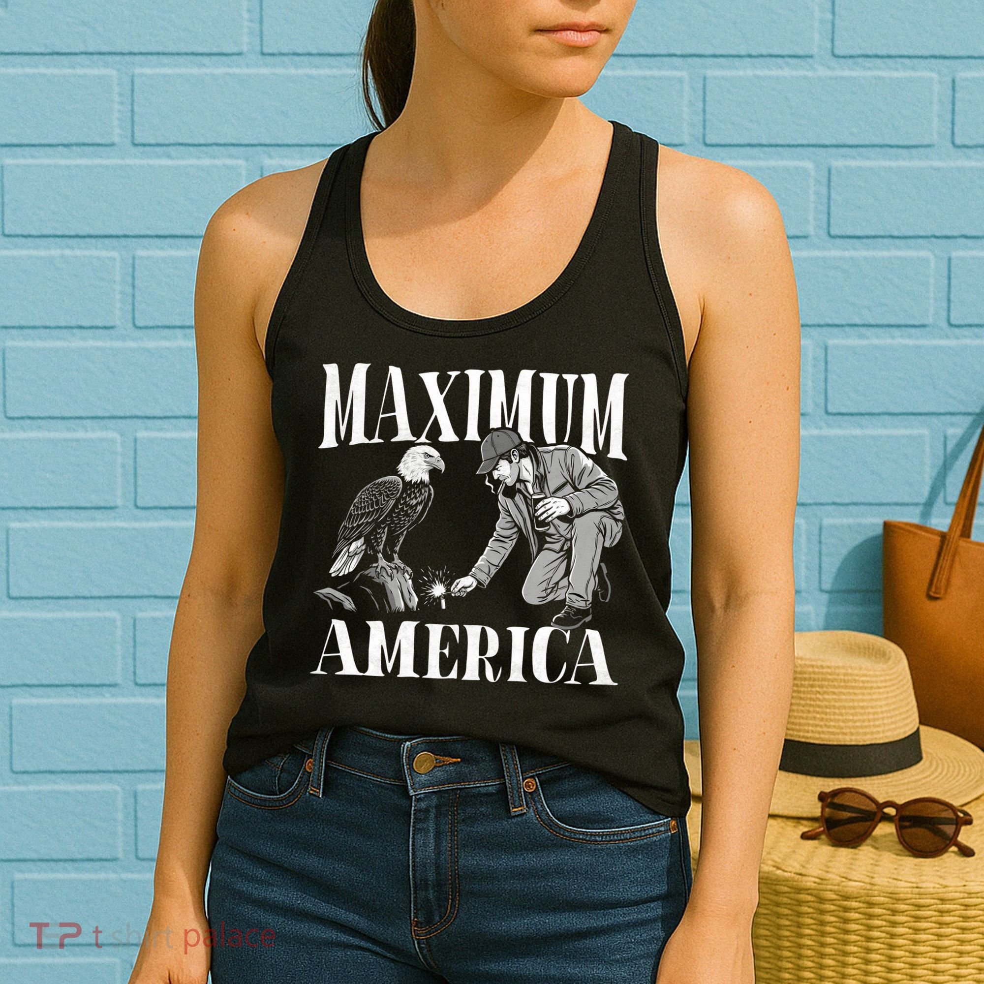 Maximum America Patriotic Bald Eagle Women's Tank Top