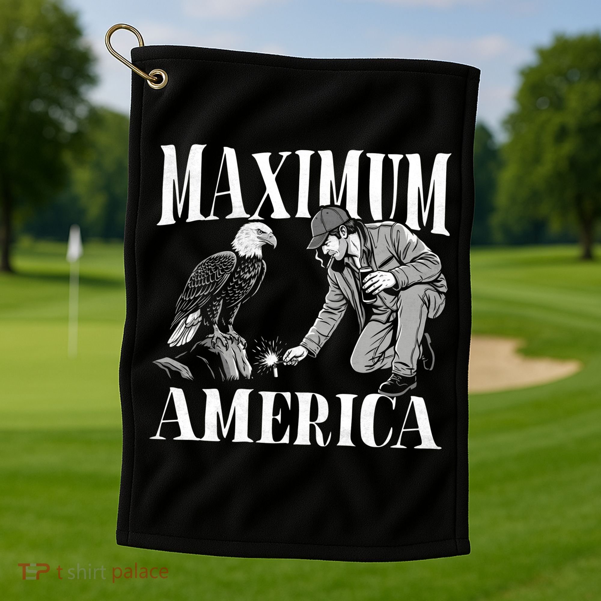 Maximum America Patriotic Bald Eagle Golf Towel