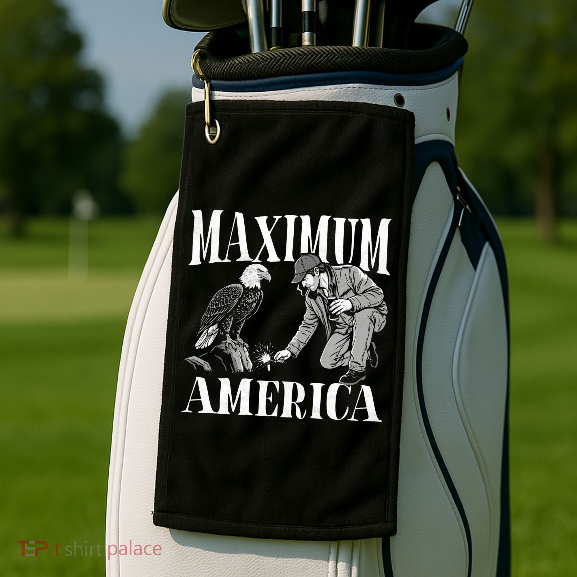 Maximum America Patriotic Bald Eagle Golf Towel