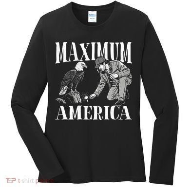Maximum America Patriotic Bald Eagle Women's Long Sleeve Shirt