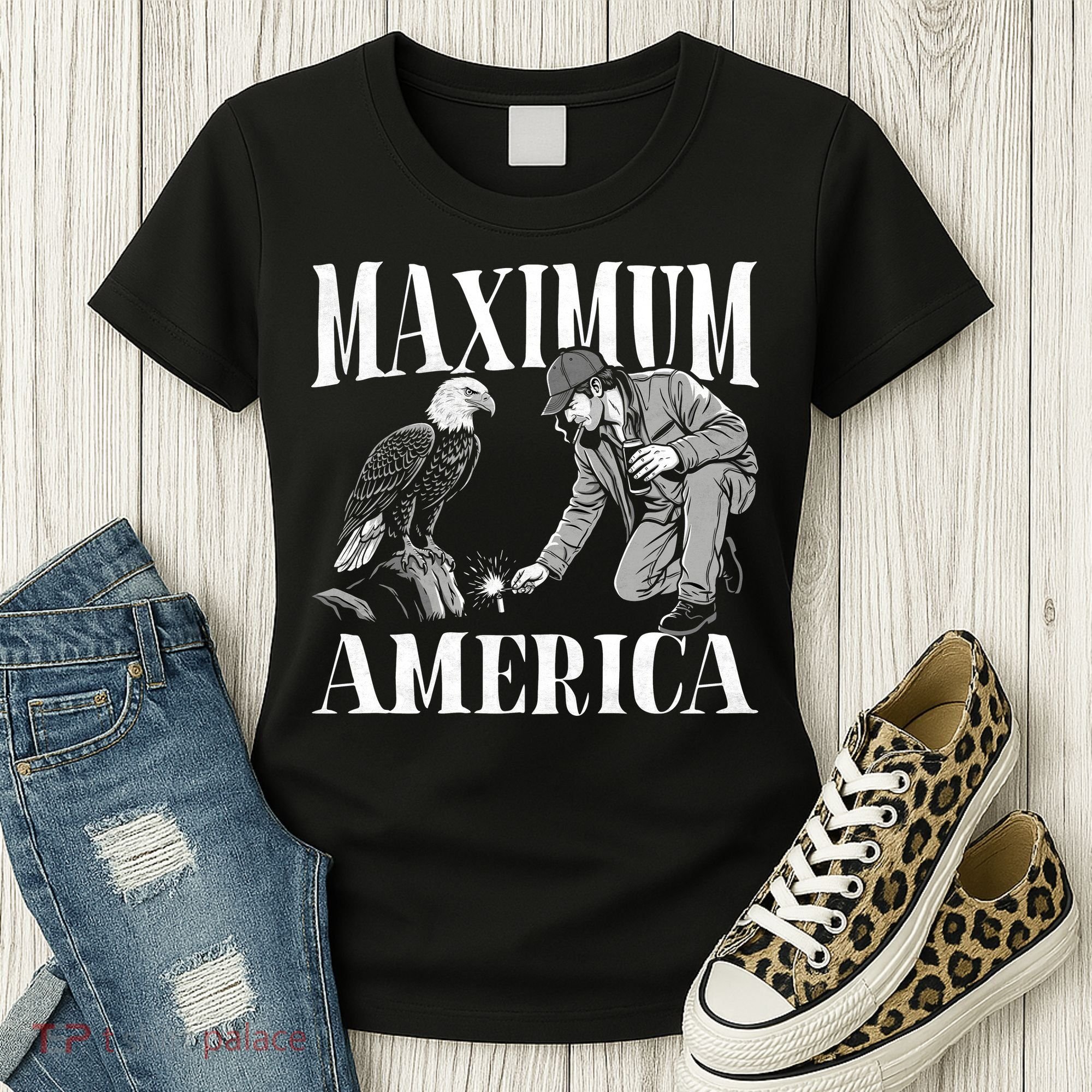 Maximum America Patriotic Bald Eagle Women's T-Shirt