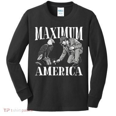 Maximum America Patriotic Bald Eagle Kids Long Sleeve Shirt