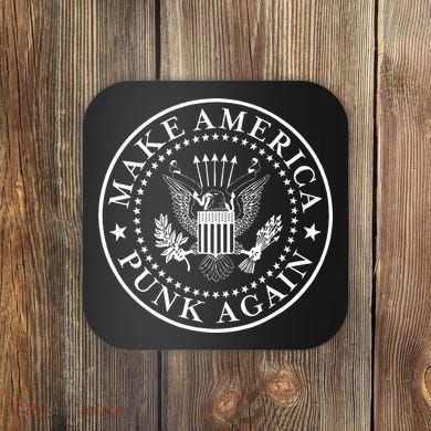 Make America Punk Again Vintage Punk Rock 80s Coaster