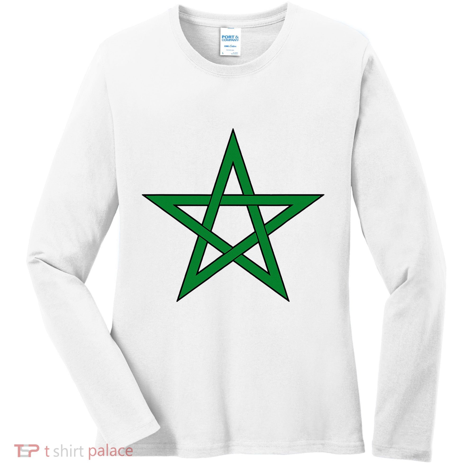 Moorish American Proud Moors Moorish Moroccan Flag Amexem Women's Long Sleeve Shirt