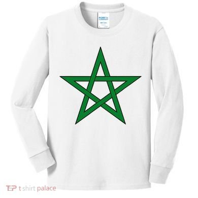 Moorish American Proud Moors Moorish Moroccan Flag Amexem Kids Long Sleeve Shirt