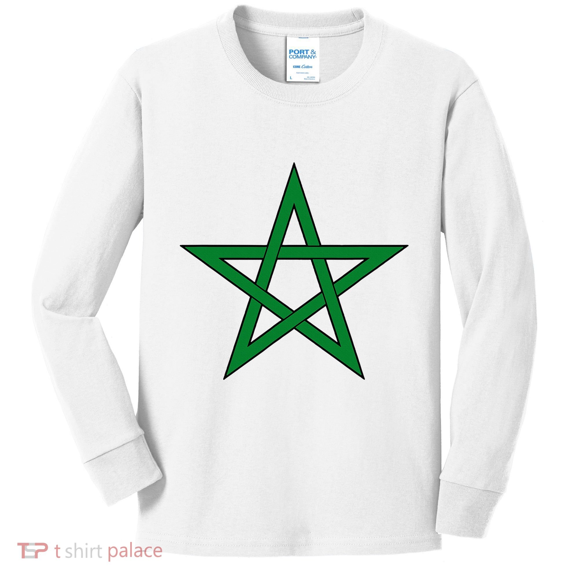 Moorish American Proud Moors Moorish Moroccan Flag Amexem Kids Long Sleeve Shirt