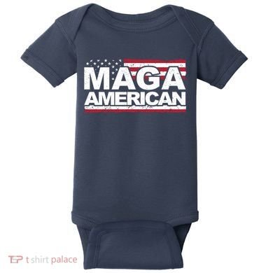 Maga American Pro Trump Flag Baby Bodysuit