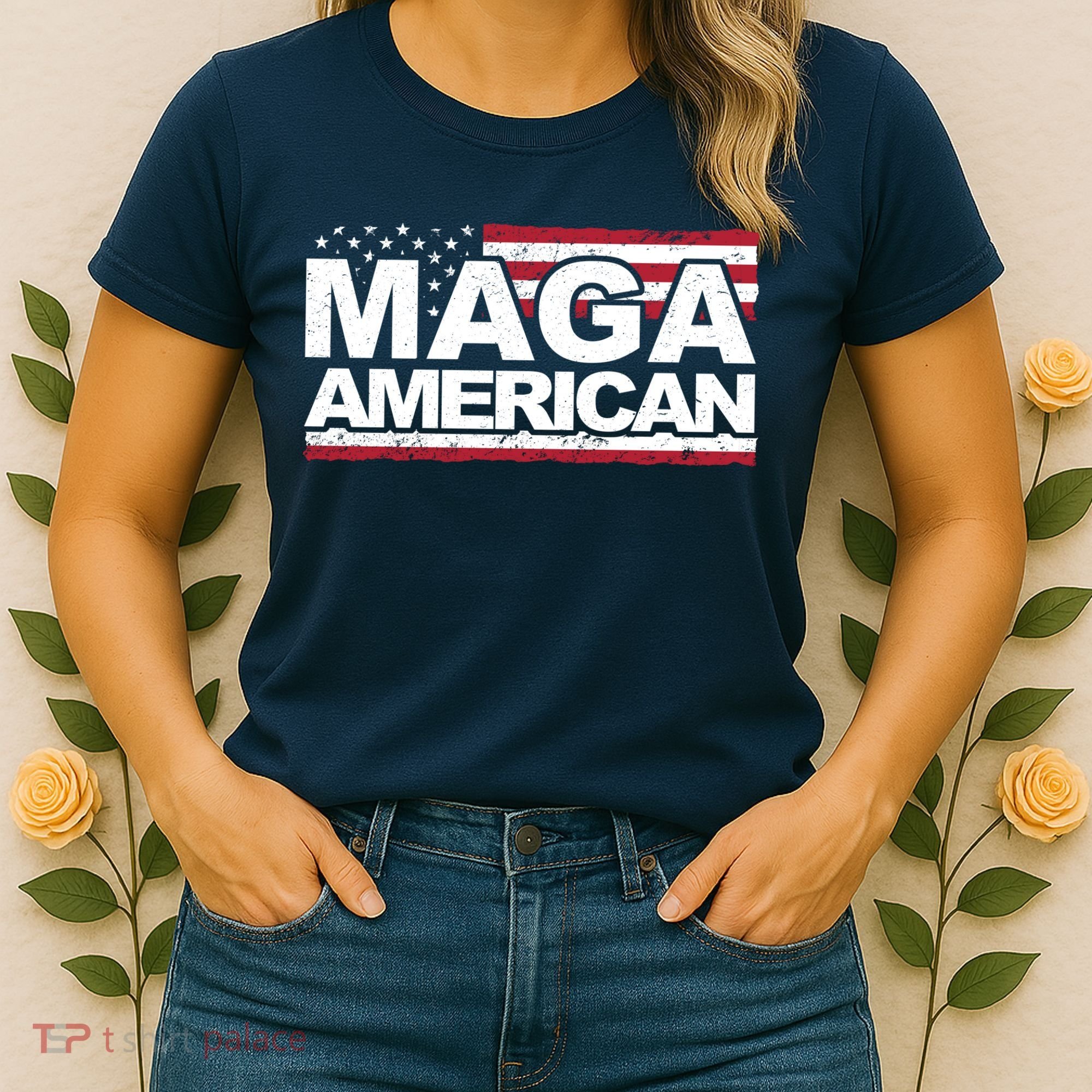 Maga American Pro Trump Flag Women's T-Shirt
