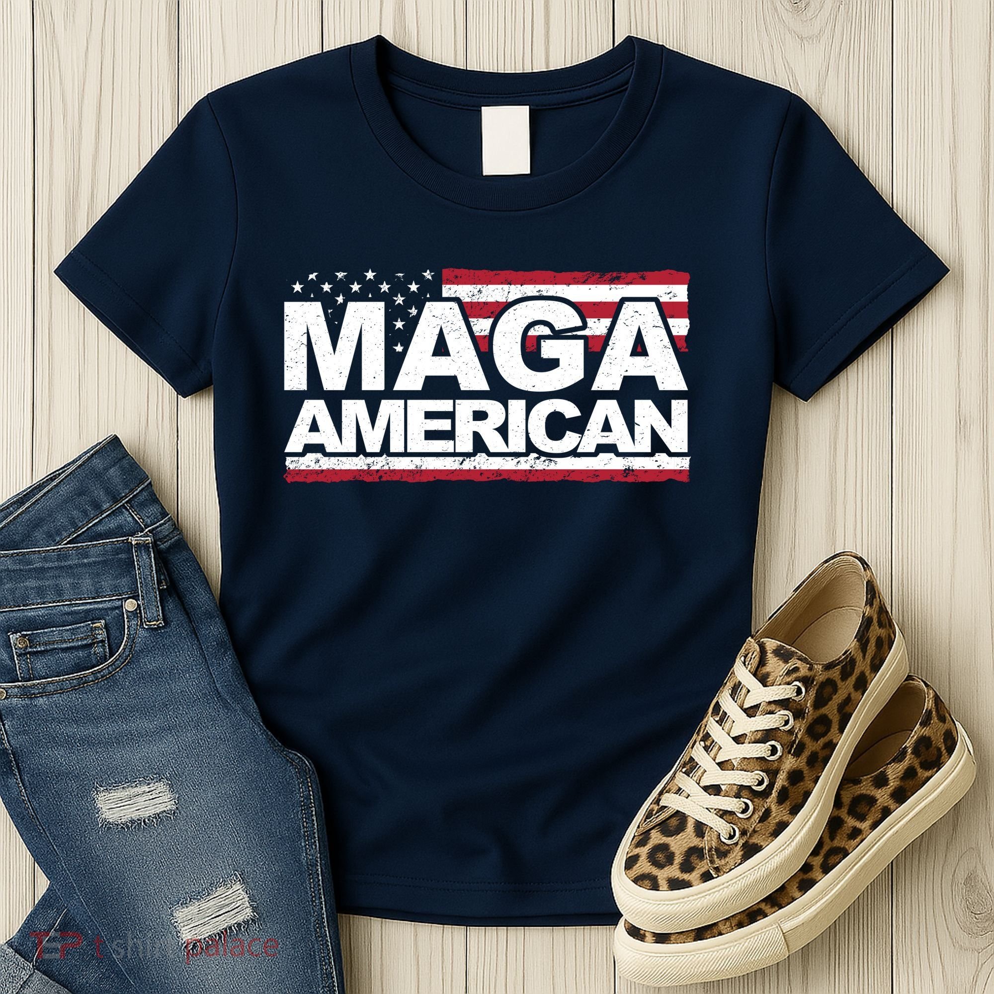 Maga American Pro Trump Flag Women's T-Shirt