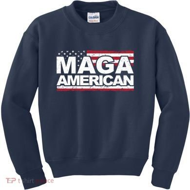 Maga American Pro Trump Flag Kids Sweatshirt