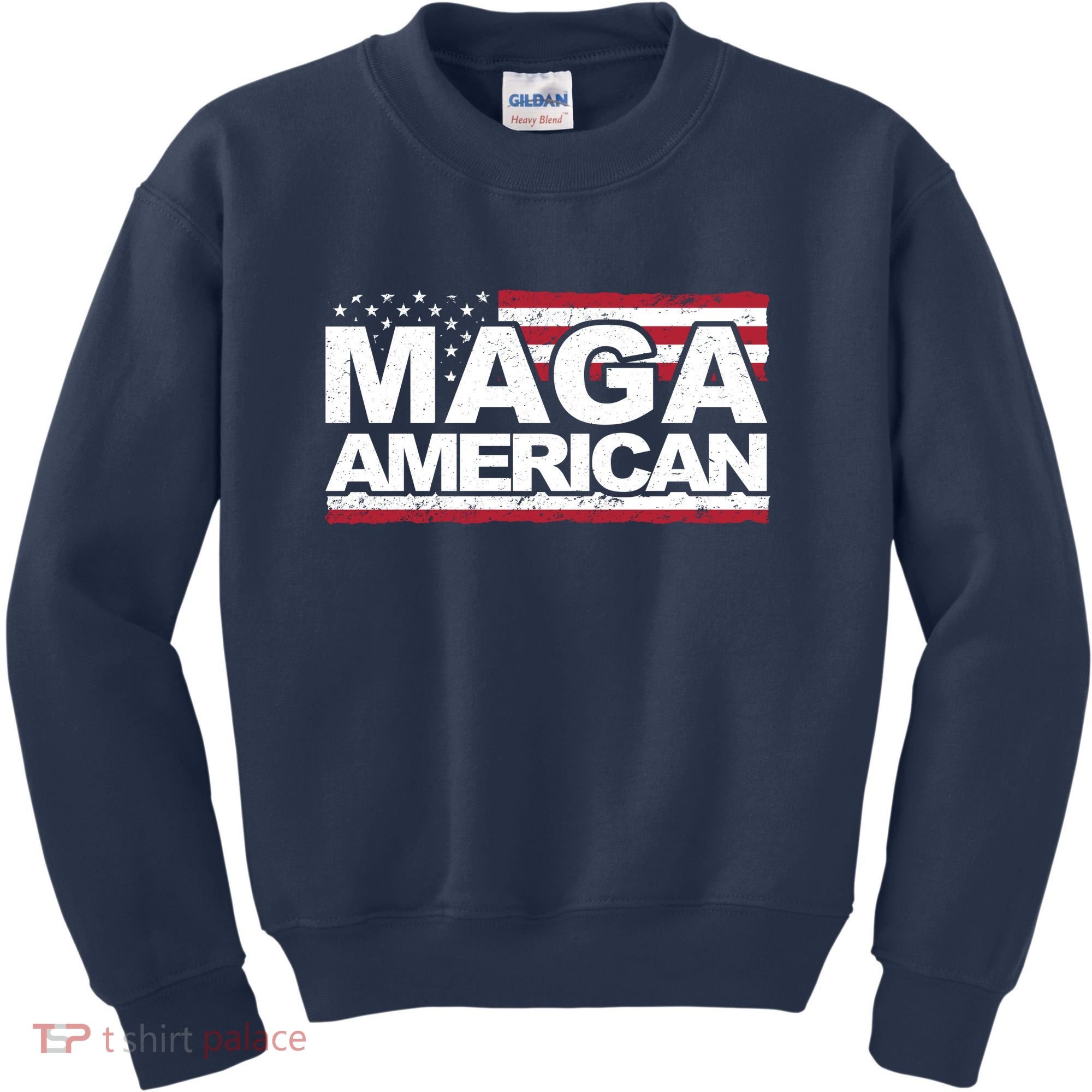Maga American Pro Trump Flag Kids Sweatshirt