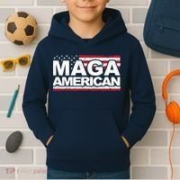 Maga American Pro Trump Flag Kids Hoodie thumb 2