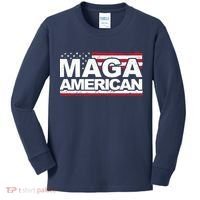 Maga American Pro Trump Flag Kids Long Sleeve Shirt thumb 0